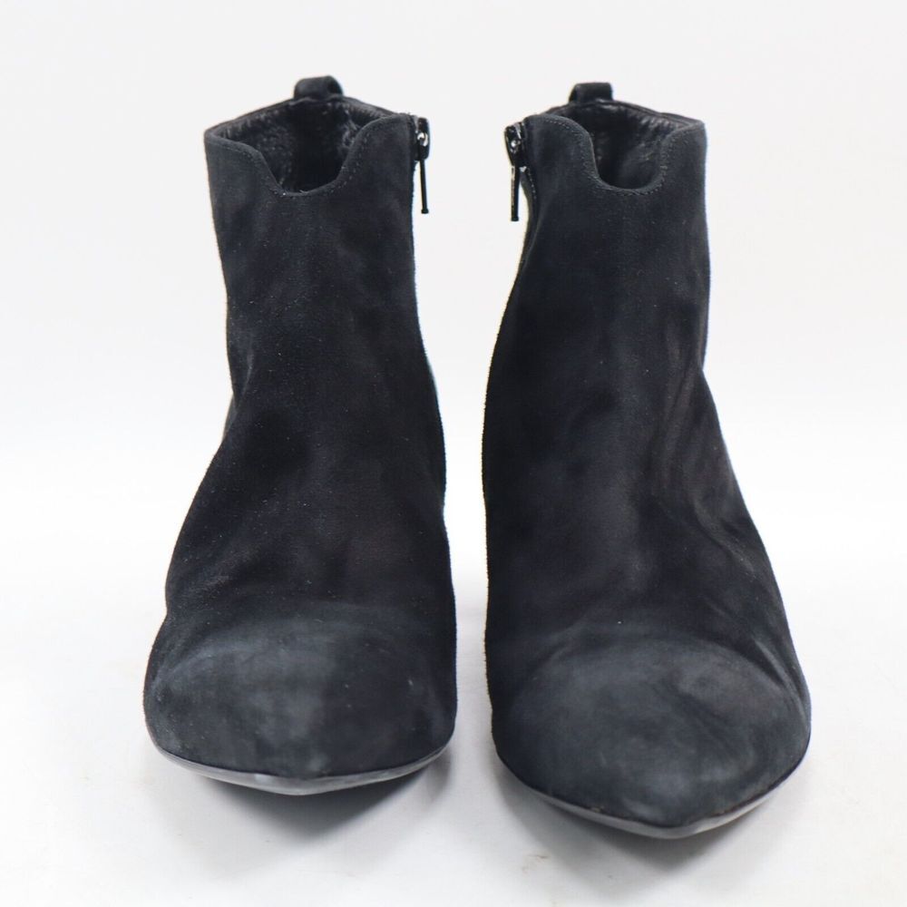 🔥AGL Notch Block Heel Leather Bootie, Black Suede 7.5US/37.5EU MSRP$550🔥 - Picture 3 of 10